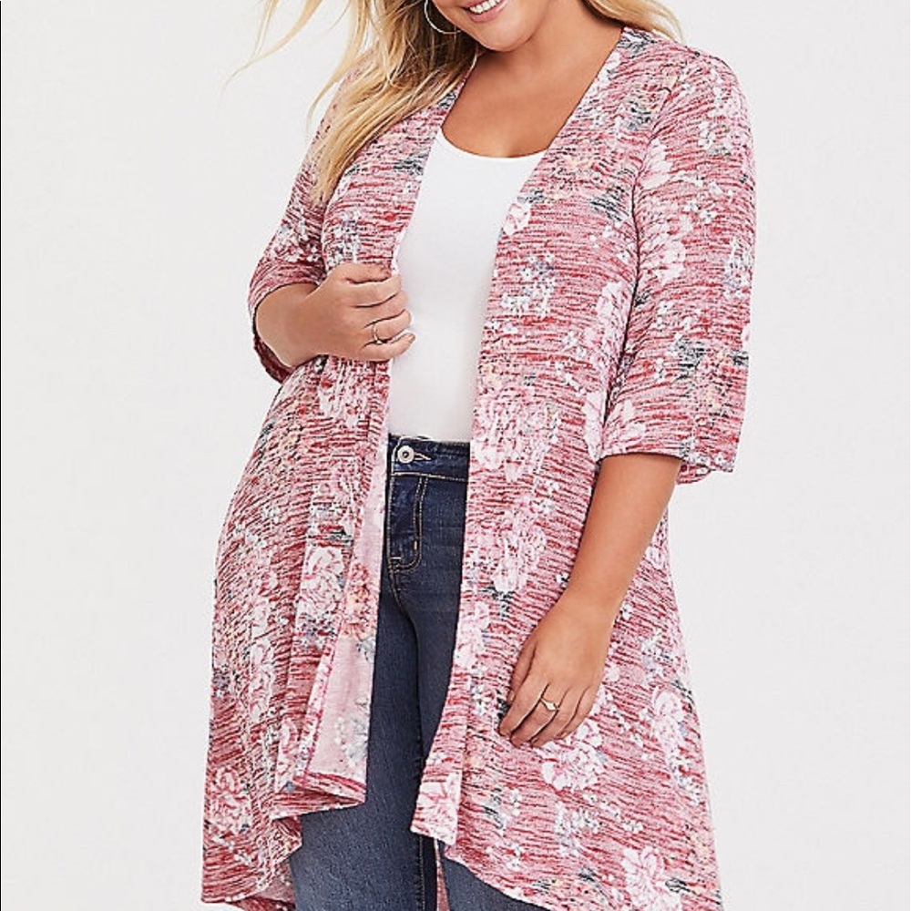 Nwt Torrid Floral Holo Kimono Duster - Picture 2 of 5